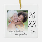 Modern Simple First Christmas As Grandma Photo Keramikornament (Vorderseite)