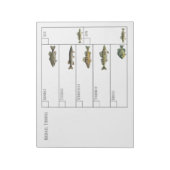 Modern Simple Fisherman Fish Weekly Calendar Notizblock (Rotiert)