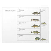 Modern Simple Fisherman Fish Weekly Calendar Notizblock (Vorderseite)