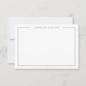 Modern Simple Floral Name Flat Note Card Mitteilungskarte (Vorderseite)