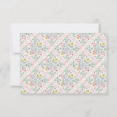 Modern Simple Floral Name Flat Note Card Mitteilungskarte (Rückseite)