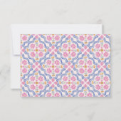 Modern Simple Floral Pink Name Flat Note Card Mitteilungskarte (Rückseite)