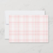 Modern Simple Floral Pink Plaid Flat Note Card Mitteilungskarte (Rückseite)