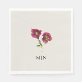 Modern Simple Floral Wedding Magenta Violet Blume Serviette