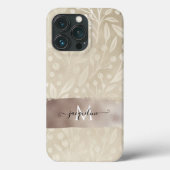 Modern Simple Foliage Neutral Bronze Foil Name Case-Mate iPhone Hülle (Rückseite)