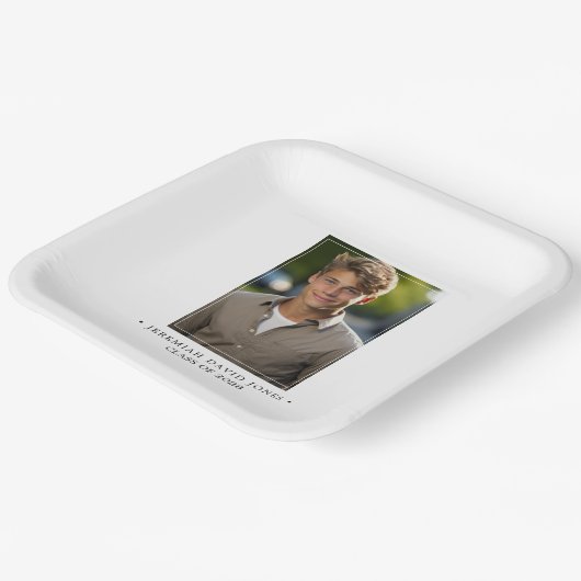 Modern Simple Foto Abschluss Paper Teller (Gewinkelt)