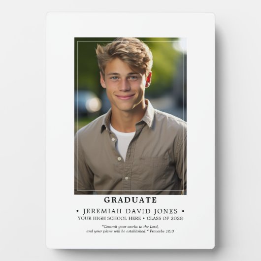 Modern Simple Foto Abschluss Tabletop Easel Fotoplatte (Vorderseite)