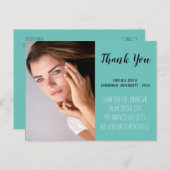 Modern Simple Foto Abschluss Vielen Dank Postcard Postkarte (Vorne/Hinten)