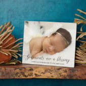 Modern Simple Foto Baptisse Gift for Godeltern Fotoplatte (Seite)