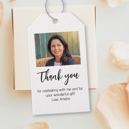 Modern Simple Foto Birthday Vielen Dank für Ihr In Geschenkanhänger