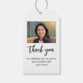 Modern Simple Foto Birthday Vielen Dank für Ihr In Geschenkanhänger (Vorderseite)
