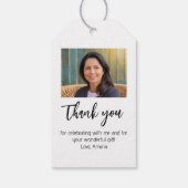 Modern Simple Foto Birthday Vielen Dank für Ihr In Geschenkanhänger (Rückseite)