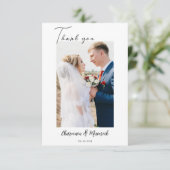 Modern Simple Foto Calligraphy Dankeskarte (Stehend Vorderseite)