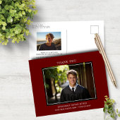 Modern Simple Foto Dark Red Grad Vielen Dank Postkarte