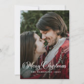 Modern Simple Foto Frohe Weihnachten Tartan (Vorderseite)