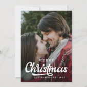 Modern Simple Foto Frohe Weihnachten Tartan (Vorderseite)