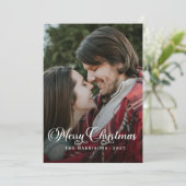 Modern Simple Foto Frohe Weihnachten Tartan (Stehend Vorderseite)