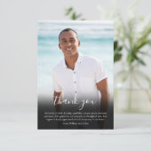 Modern Simple Foto Funeral Elegantes Script Dankeskarte (Stehend Vorderseite)