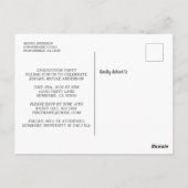 Modern Simple Foto Graduation Party Blue Postcard Postkarte (Rückseite)