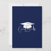 Modern Simple Foto Navy Blue Graduation Party Einladung (Rückseite)