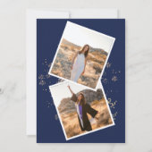 Modern Simple Foto Navy Blue Graduation Party Einladung (Rückseite)