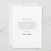 Modern Simple Foto Script Wedding Dankeschön Card Einladung (Rückseite)