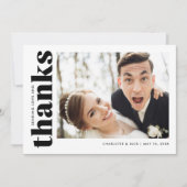 Modern Simple Foto Wedding Dankeschön Card Dankeskarte (Vorderseite)