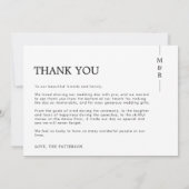 Modern Simple Foto Wedding Dankeschön Card Dankeskarte (Rückseite)