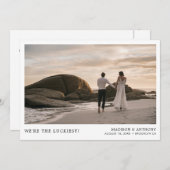 Modern Simple Foto Wedding Dankeschön Card Dankeskarte (Vorne/Hinten)