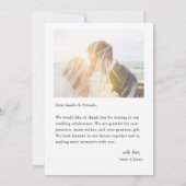 Modern Simple Foto Wedding Dankeschön Card Einladung (Rückseite)