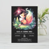 Modern Simple Fox Geburtstag digital Einladung (Stehend Vorderseite)