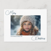 Modern Simple Frohe Weihnachten 1 Foto Postkarte (Vorderseite)
