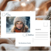 Modern Simple Frohe Weihnachten 1 Foto Postkarte