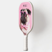 Modern Simple Funny Dog Pet Photo Pickleball Schläger (Links)