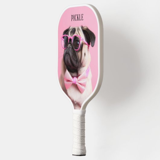 Modern Simple Funny Dog Pet Photo Pickleball Schläger (Links)