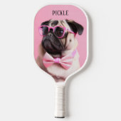 Modern Simple Funny Dog Pet Photo Pickleball Schläger (Rückseite)