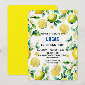 Modern Simple Gelb Lemon Wasserfarbe Geburtstag Einladung