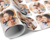 Modern Simple Geometric Four Photo Template Geschenkpapier (Rolleneckpunkt)