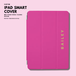 Modern Simple Girl Niedlich Hot Pink Magenta Monog iPad Air Hülle