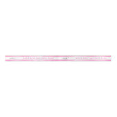 Modern Simple Girly White Pink Stripe Typography Satinband (Vorderseite)