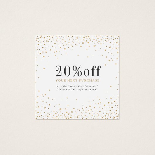 Modern Simple gold Glitter Discount Card (Vorderseite)