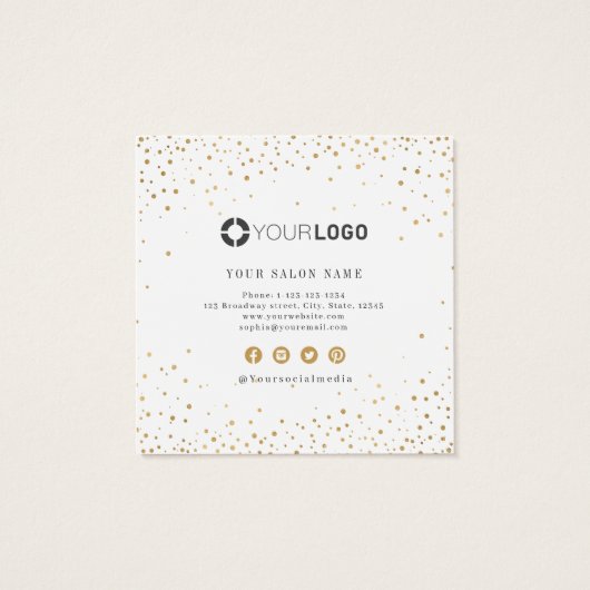 Modern Simple gold Glitter Discount Card (Rückseite)