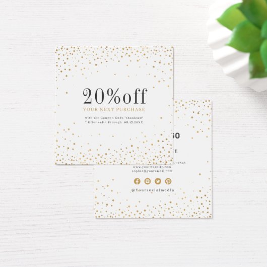 Modern Simple gold Glitter Discount Card (Schreibtisch)