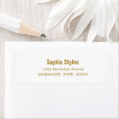 Modern Simple Gold on White Wedding Rücksendeadres (Insitu)