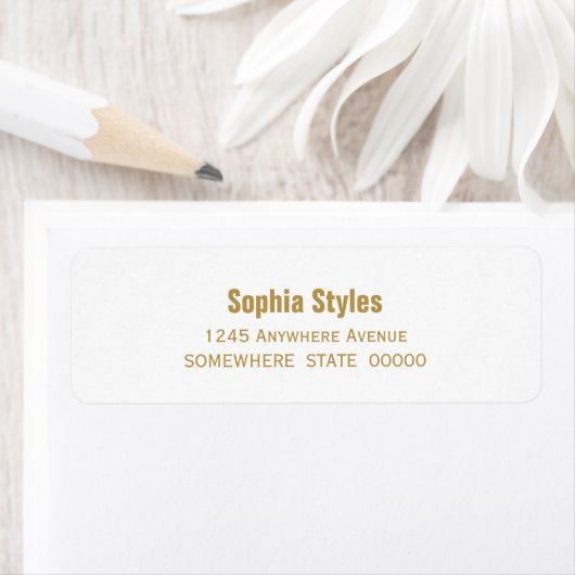 Modern Simple Gold on White Wedding Rücksendeadres (Insitu)