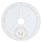 Modern Simple Gold Religious Bible Verse Weihnacht Polyester Weihnachtsbaumdecke (Vorderseite)