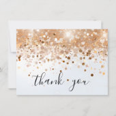 Modern Simple Gold Sequin Glitzer Script Vielen Da Dankeskarte (Vorderseite)