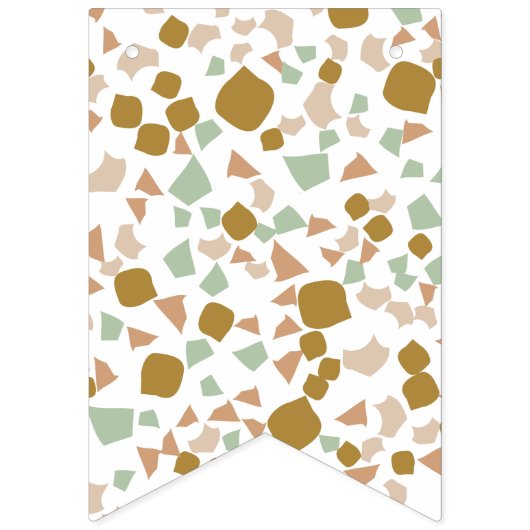 Modern Simple Gold Terrazzo Wimpelkette (Erste Fahne)