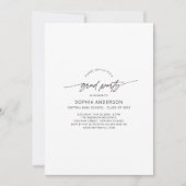 Modern Simple Grad Party Calligraphy Script Photo Einladung (Vorderseite)
