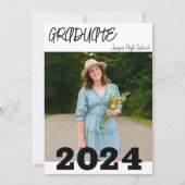 Modern Simple Graduate Custom Foto Name Einladung (Vorderseite)